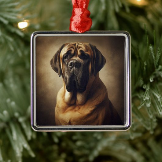 Mastiff Metalen Ornament (Boom)