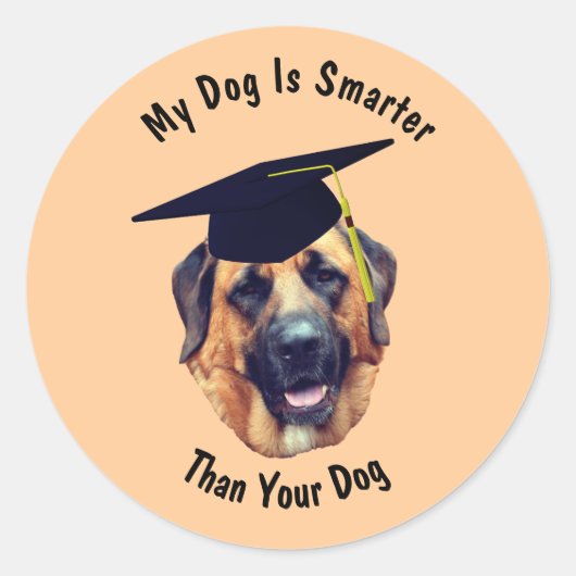 Mastiff mijn hond slimmer dan je hond grappig ronde sticker (Voorkant)