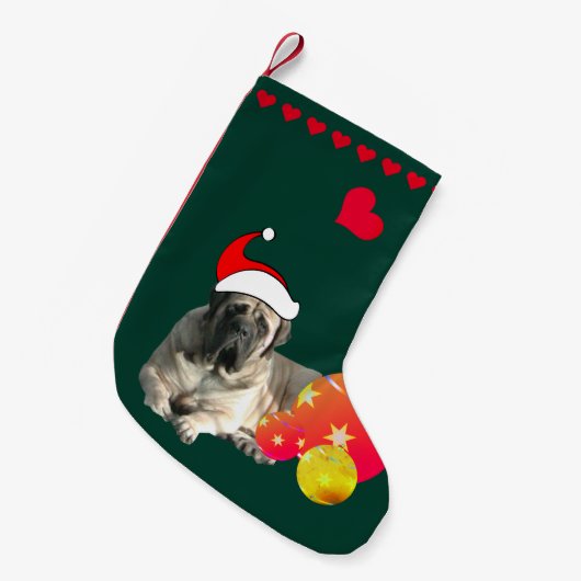 Mastiff Molosser Weihnachtsstrumpf Kleine Kerstsok (Voorkant (Hangend))