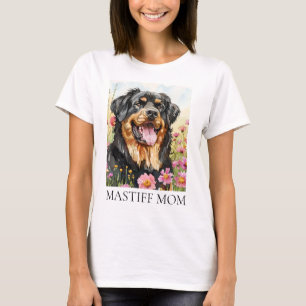 Mastiff Mom Waterverf Hond Shirt