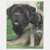 MASTIFF MOTHER and PUP Fleece Deken (Voorkant)