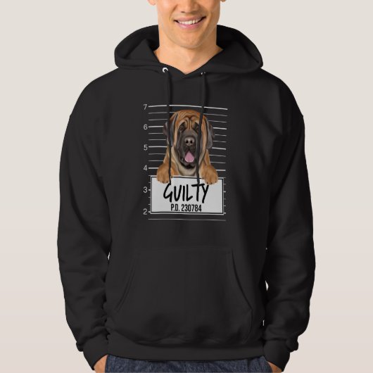 Mastiff Mugshot Guilty Dog Hoodie (Voorkant)