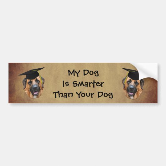Mastiff My Dog Is Smarter Than Funny  Bumpersticker (Voorkant)