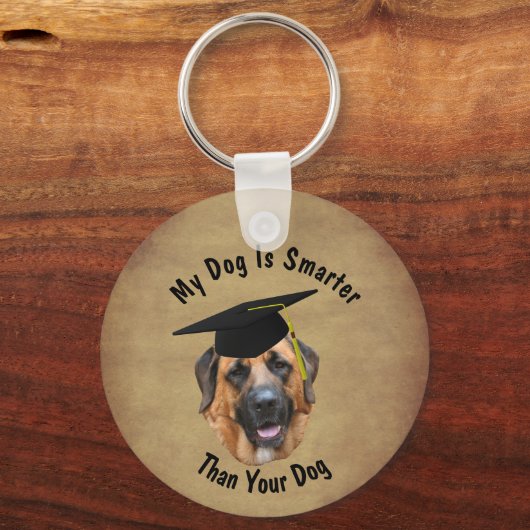 Mastiff My Dog Is Smarter Than Your Dog Funny Sleutelhanger (Achterkant)