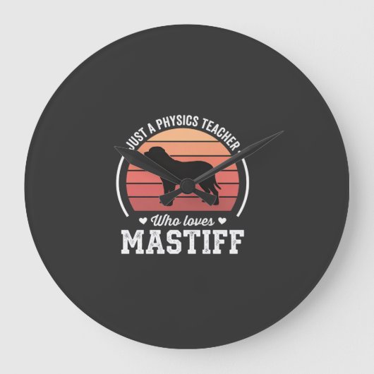 Mastiff Natuurkunde Docent Hond Liefhebber Grote Klok (Voorkant)