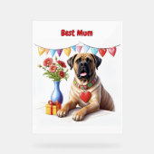 Mastiff op een feest acryl bord (Voorkant)
