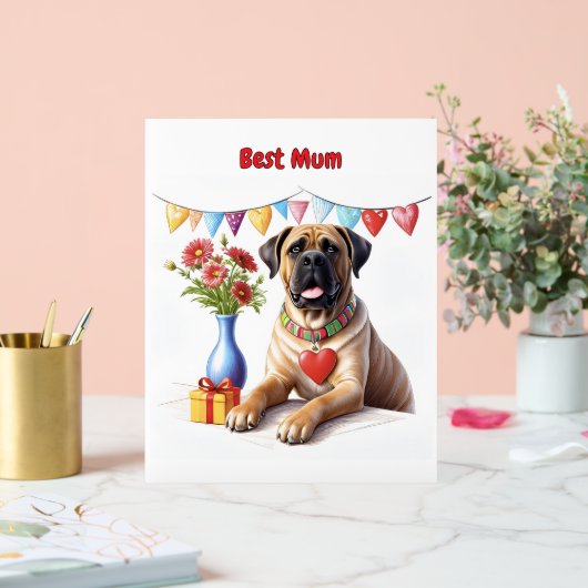 Mastiff op een feest acryl bord (Huwelijk)