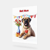 Mastiff op een feest acryl bord (Hoek)
