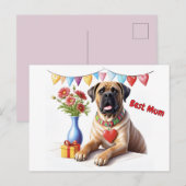 Mastiff op een feest briefkaart (Voorkant / Achterkant)