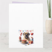 Mastiff op een feest kaart (Achterkant)