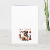 Mastiff op een feest kaart (Achterkant)