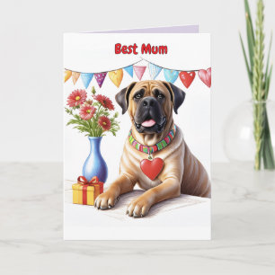 Mastiff op een feest kaart