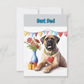 Mastiff op een feestje bedankkaart (Voorkant)
