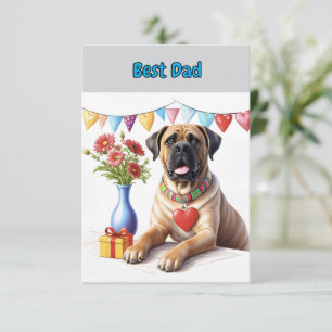 Mastiff op een feestje bedankkaart