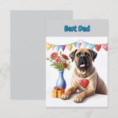Mastiff op een feestje bedankkaart (Voorkant / Achterkant)