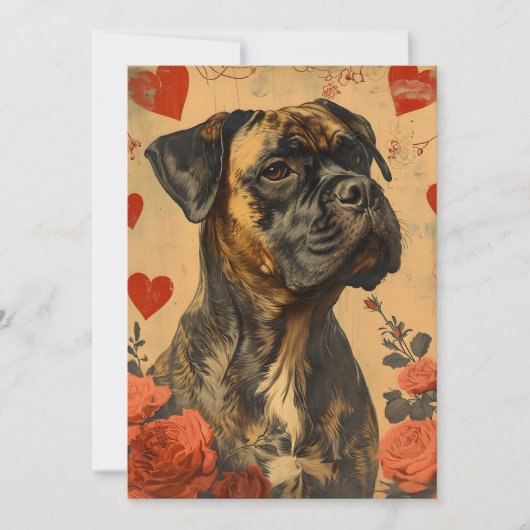 Mastiff Oud Valentijnsdag Feestdagenkaart (Voorkant)