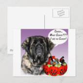 Mastiff (pluizig) Halloween Snoep Briefkaart (Voorkant / Achterkant)