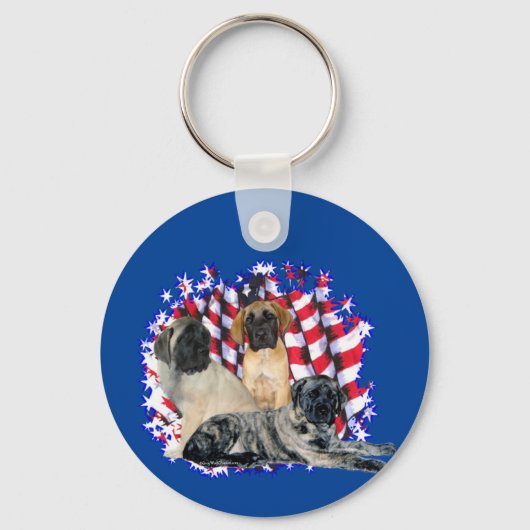 Mastiff (puppies) Patriot Sleutelhanger (Voorkant)
