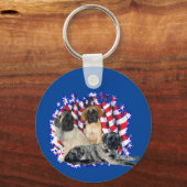 Mastiff (puppies) Patriot Sleutelhanger (Achterkant)