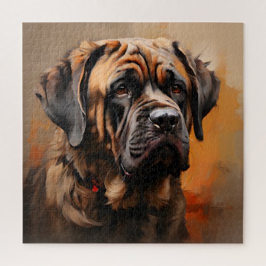 Mastiff Realisme Kunst Portret Legpuzzel (Verticaal)