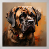 Mastiff Realisme Kunst Portret Poster (Voorkant)