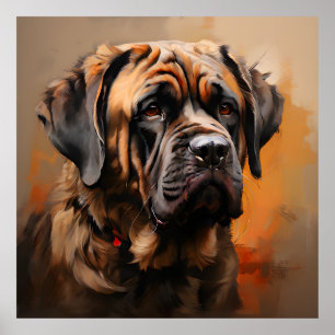Mastiff Realisme Kunst Portret Poster