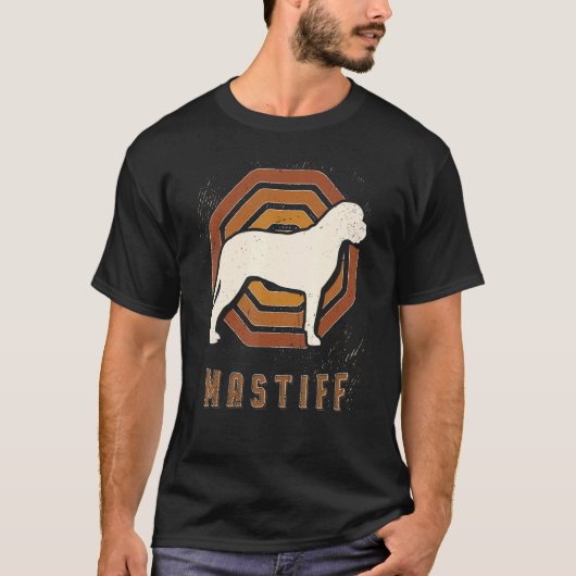 Mastiff Retro Classic Dog Love T-shirt (Voorkant)