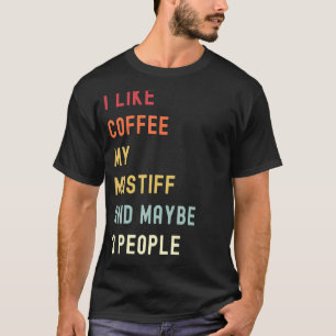 Mastiff Retro Dog en koffie T-shirt
