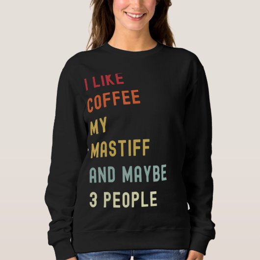 Mastiff Retro Dog en koffie Trui (Voorkant)