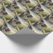 Mastiff Road Trip Scenic Landscape Watercolor Wrap Cadeaupapier (Hoek)