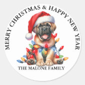 Mastiff Ronde Sticker (Voorkant)