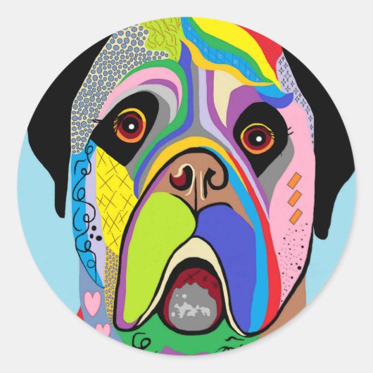 Mastiff Ronde Sticker (Voorkant)