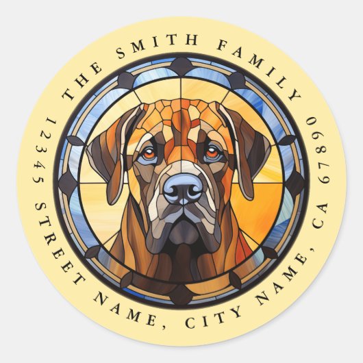 Mastiff ronde Stickers (Voorkant)