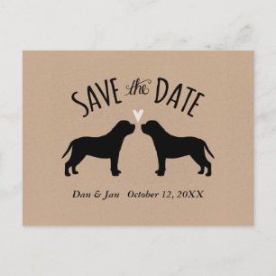 Mastiff Silhouetten Bruiloft Save the Date Aankondigingskaart