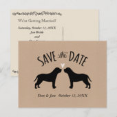 Mastiff Silhouetten Bruiloft Save the Date Aankondigingskaart (Voorkant / Achterkant)