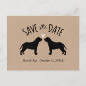 Mastiff Silhouetten Bruiloft Save the Date Aankondigingskaart (Voorkant)