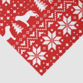 Mastiff Silhouetten Kerstmis Patroon Rood Tissuepapier (Detail)