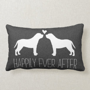 Mastiff Silhouettes met hart en tekst Kussen