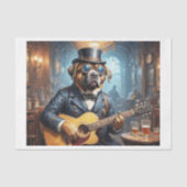 Mastiff steampunk hond speelt gitaar -  tissuepapier (Voorkant)