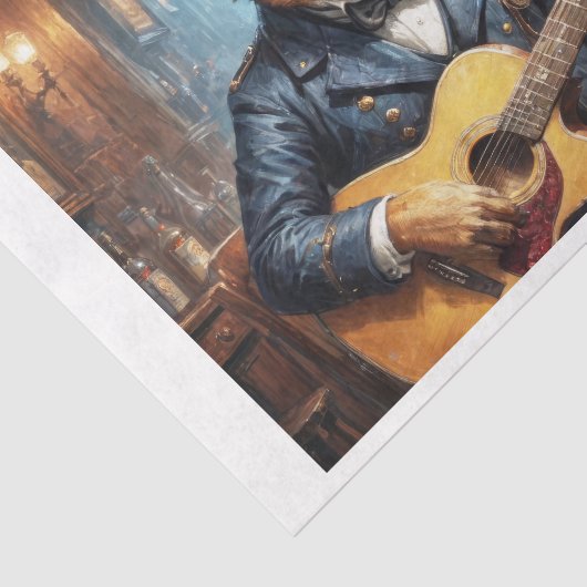 Mastiff steampunk hond spelen gitaar - tissuepapier (Detail)