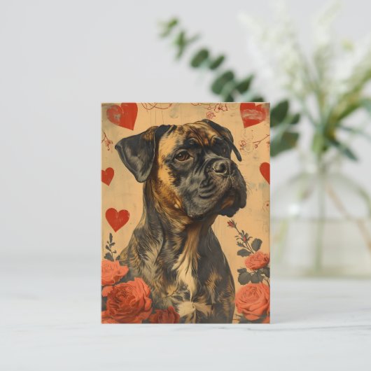 Mastiff  Valentijnsdag Briefkaart (Staand voorkant)