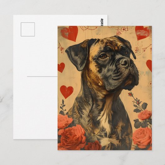Mastiff  Valentijnsdag Briefkaart (Voorkant / Achterkant)