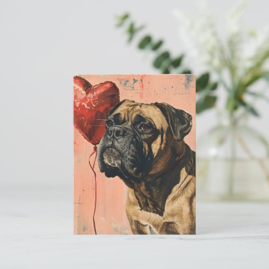 Mastiff  Valentijnsdag Briefkaart (Staand voorkant)