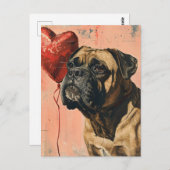 Mastiff  Valentijnsdag Briefkaart (Voorkant / Achterkant)