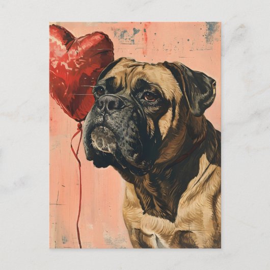 Mastiff  Valentijnsdag Briefkaart (Voorkant)