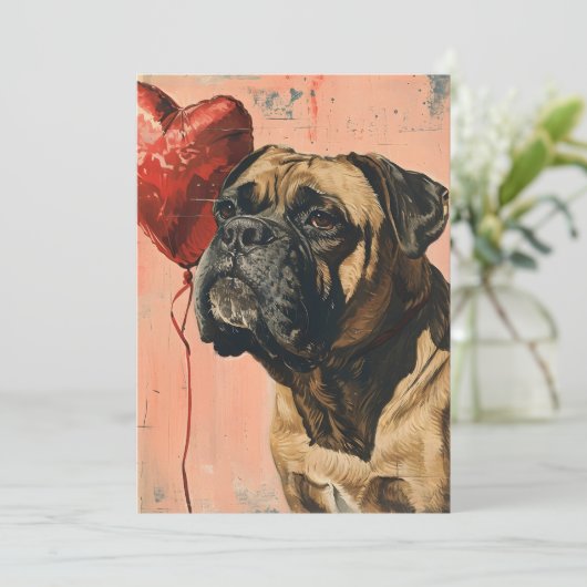 Mastiff  Valentijnsdag Feestdagenkaart (Staand voorkant)