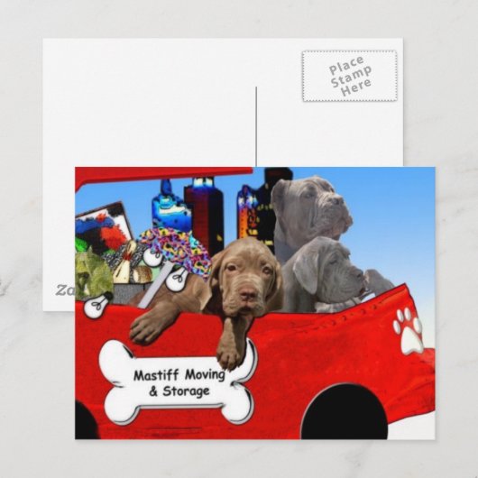 Mastiff-verplaatsing en -opslag briefkaart (Voorkant / Achterkant)