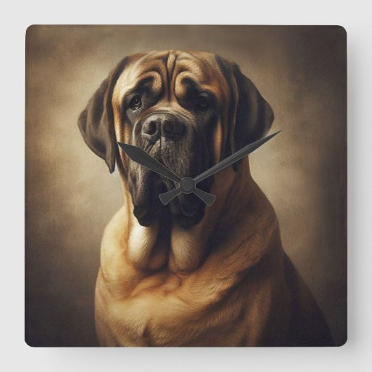 Mastiff Vierkante Klok (Voorkant)