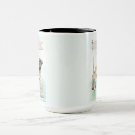 Mastiff Watercolor Personalized Dog Mok (Midden)