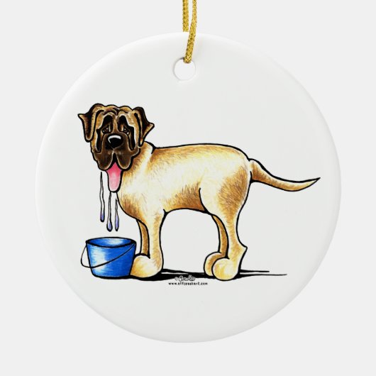 Mastiff-watermaker Keramisch Ornament (Voorkant)